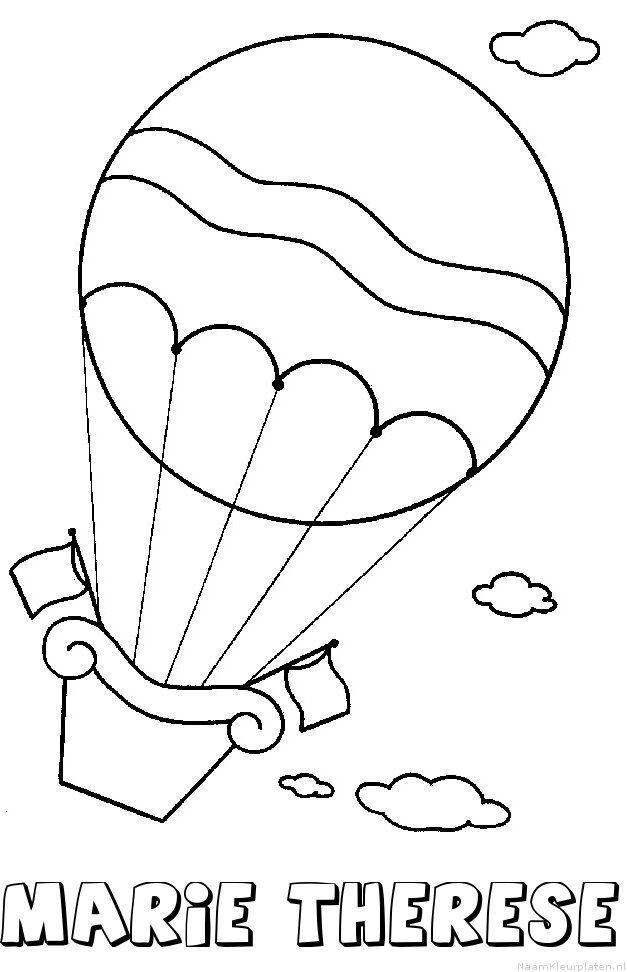 Marie therese luchtballon kleurplaat